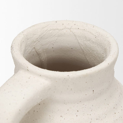 Mercana - Tyrus Medium Textured Matte White w/ Speckling Ceramic Vase - 70991 view 5