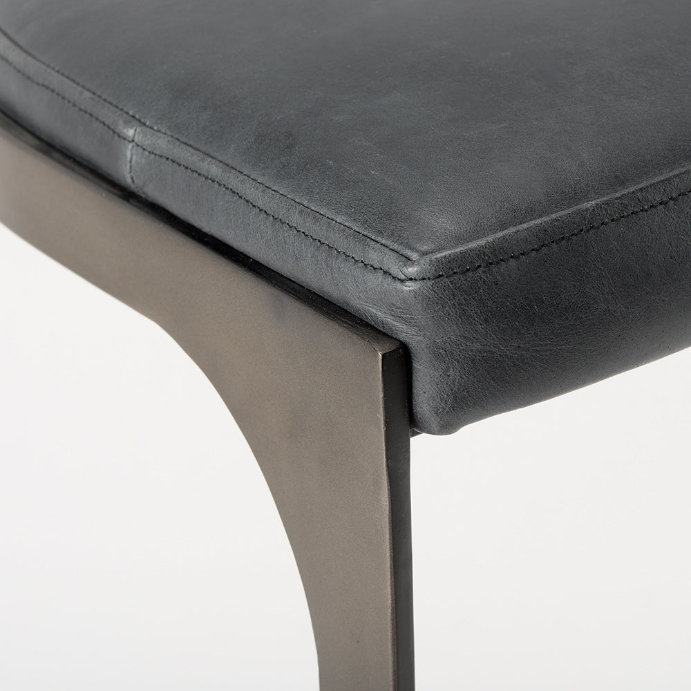Mercana - Tyson 17L x 18W x 28H Black Leather W/ Metal Frame Counter Stool - 69268 view 7