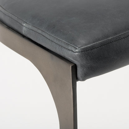 Mercana - Tyson 17L x 18W x 28H Black Leather W/ Metal Frame Counter Stool - 69268 view 7