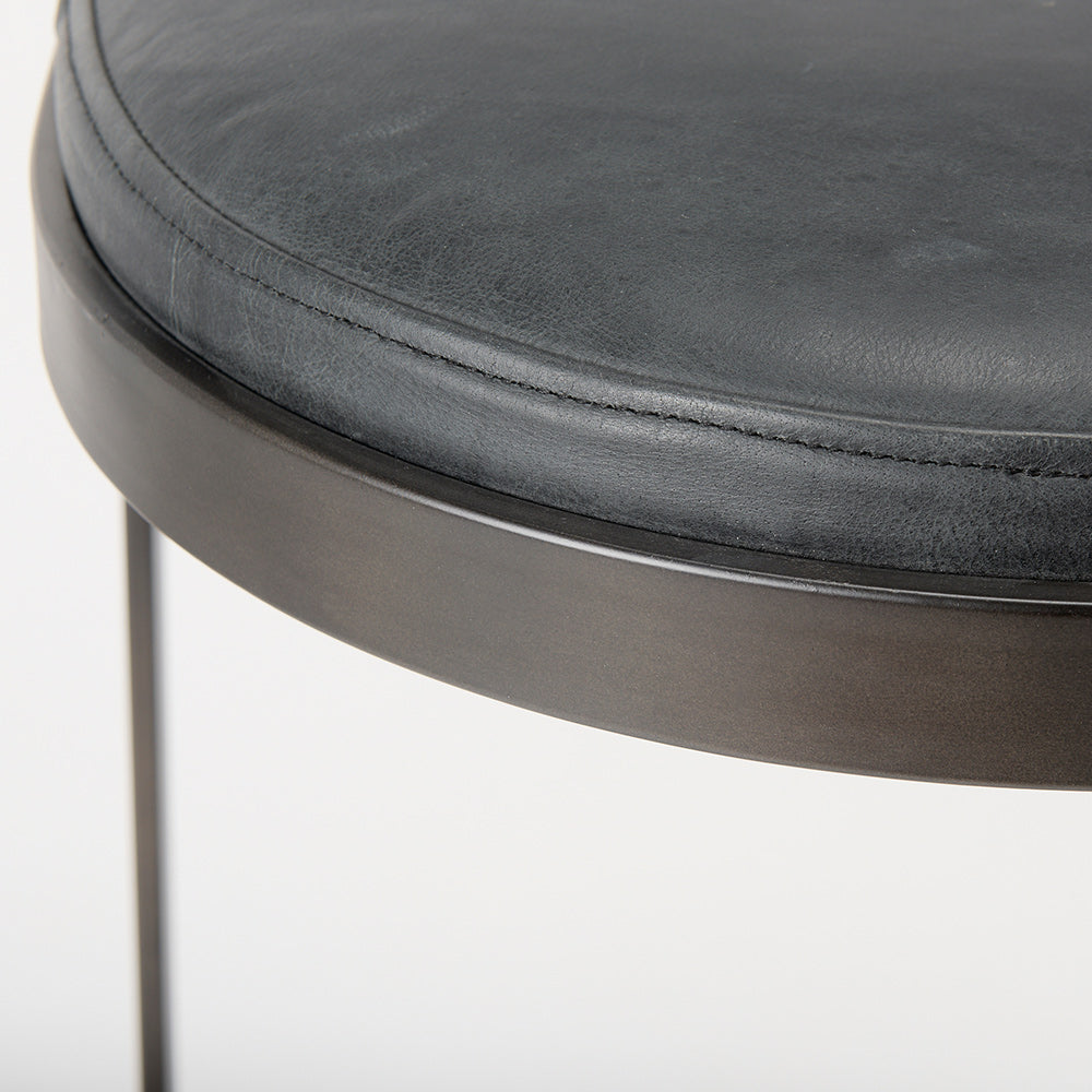 Mercana - Tyson 17L x 18W x 28H Black Leather W/ Metal Frame Counter Stool - 69268 view 8