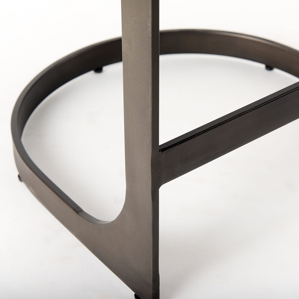 Mercana - Tyson 17L x 18W x 28H Black Leather W/ Metal Frame Counter Stool - 69268 view 9