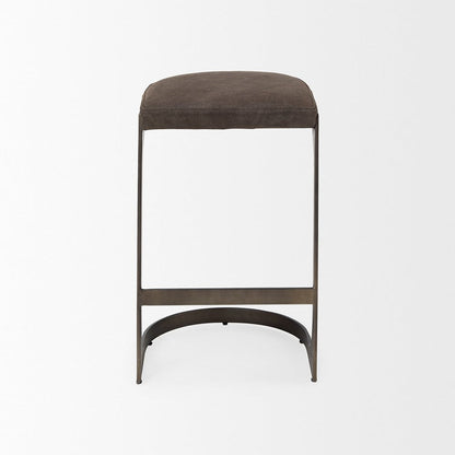 Mercana - Tyson 17L x 18W x 28H Brown/Gray Suede W/ Metal Frame Counter Stool - 69269_CLOSEOUT view 3