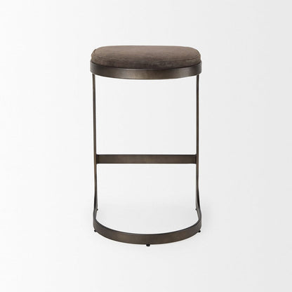 Mercana - Tyson 17L x 18W x 28H Brown/Gray Suede W/ Metal Frame Counter Stool - 69269_CLOSEOUT view 5