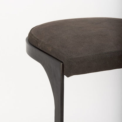 Mercana - Tyson 17L x 18W x 28H Brown/Gray Suede W/ Metal Frame Counter Stool - 69269_CLOSEOUT view 8