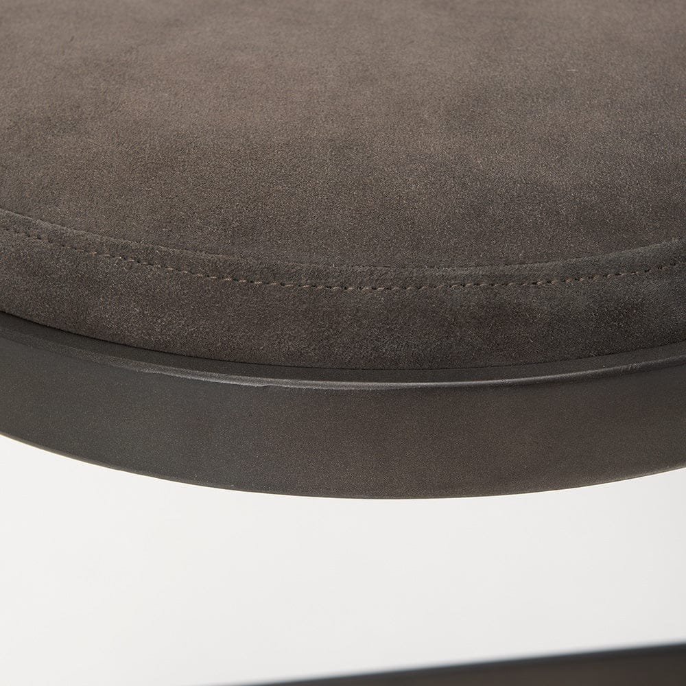 Mercana - Tyson 17L x 18W x 28H Brown/Gray Suede W/ Metal Frame Counter Stool - 69269_CLOSEOUT view 9