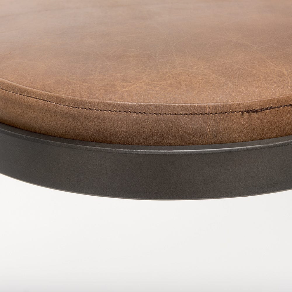 Mercana - Tyson 17L x 18W x 28H Brown Leather W/ Metal Frame Counter Stool - 69267 view 7