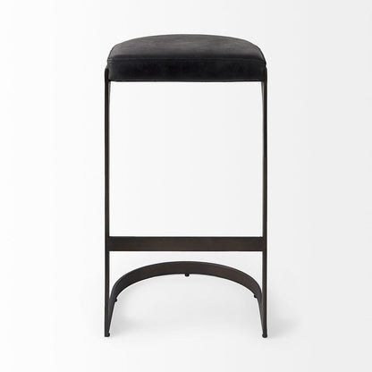 Mercana - Tyson 17L x 18W x 31H Black Leather W/ Metal Frame Bar Stool - 69271_CLOSEOUT view 2