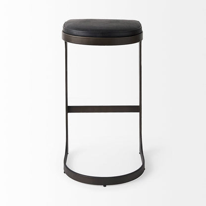 Mercana - Tyson 17L x 18W x 31H Black Leather W/ Metal Frame Bar Stool - 69271_CLOSEOUT view 4