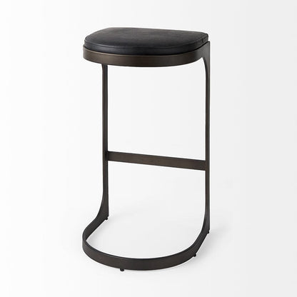 Mercana - Tyson 17L x 18W x 31H Black Leather W/ Metal Frame Bar Stool - 69271_CLOSEOUT view 5