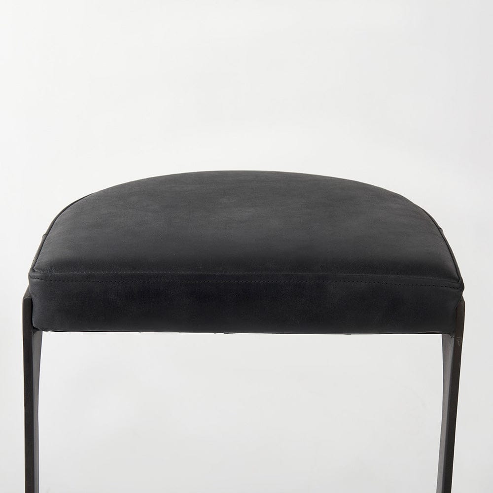 Mercana - Tyson 17L x 18W x 31H Black Leather W/ Metal Frame Bar Stool - 69271_CLOSEOUT view 6