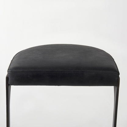 Mercana - Tyson 17L x 18W x 31H Black Leather W/ Metal Frame Bar Stool - 69271_CLOSEOUT view 6