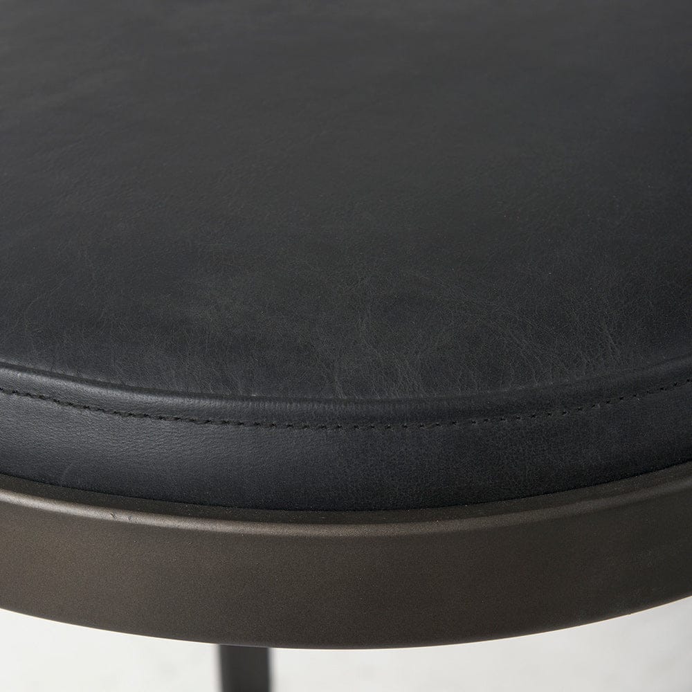 Mercana - Tyson 17L x 18W x 31H Black Leather W/ Metal Frame Bar Stool - 69271_CLOSEOUT view 8
