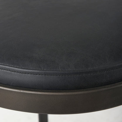 Mercana - Tyson 17L x 18W x 31H Black Leather W/ Metal Frame Bar Stool - 69271_CLOSEOUT view 8