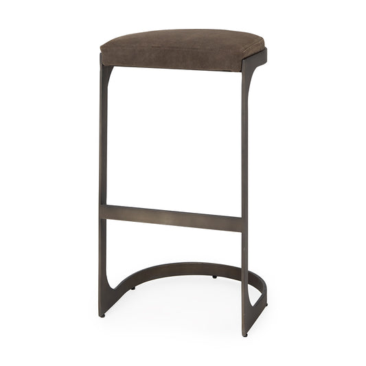 Mercana - Tyson 17L x 18W x 31H Brown/Gray Suede W/ Metal Frame Bar Stool - 69272_CLOSEOUT view 1