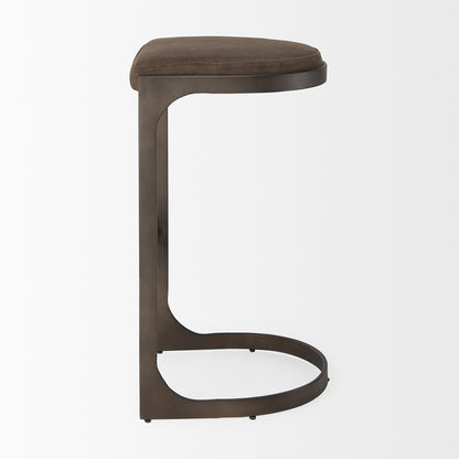 Mercana - Tyson 17L x 18W x 31H Brown/Gray Suede W/ Metal Frame Bar Stool - 69272_CLOSEOUT view 4