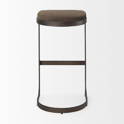Mercana - Tyson 17L x 18W x 31H Brown/Gray Suede W/ Metal Frame Bar Stool - 69272_CLOSEOUT view 5