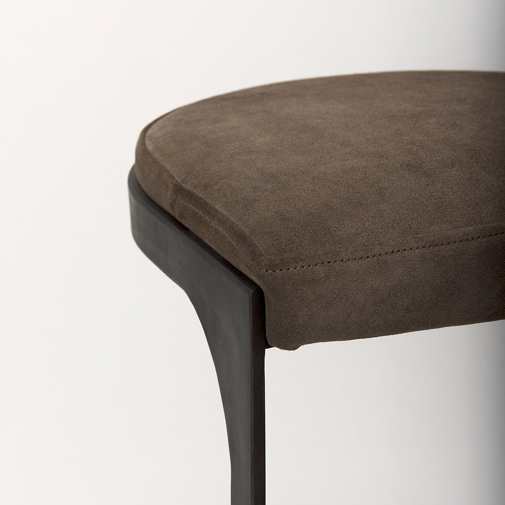 Mercana - Tyson 17L x 18W x 31H Brown/Gray Suede W/ Metal Frame Bar Stool - 69272_CLOSEOUT view 7