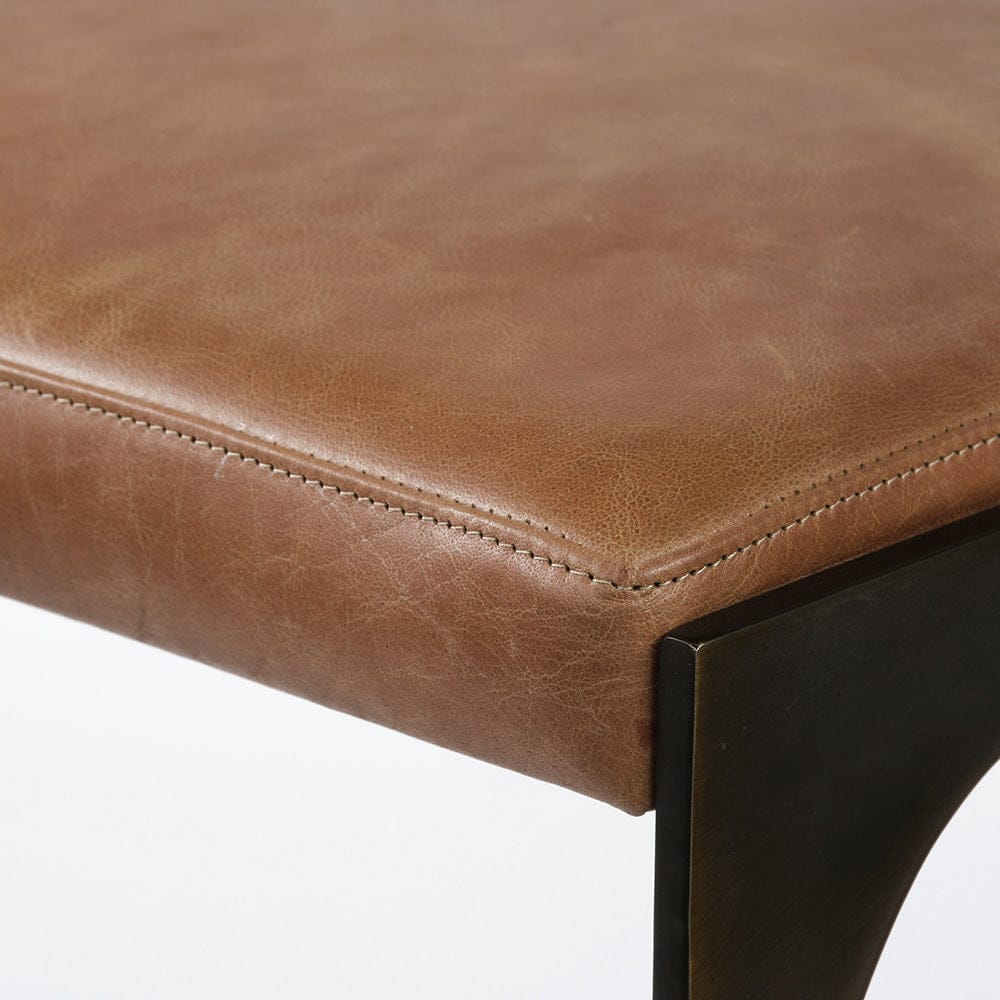Mercana - Tyson 31" Seat Height Brown Leather Seat Black Metal Frame Stool - 67760_CLOSEOUT view 6