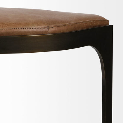 Mercana - Tyson 31" Seat Height Brown Leather Seat Black Metal Frame Stool - 67760_CLOSEOUT view 8