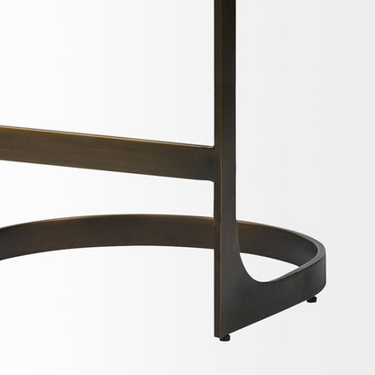 Mercana - Tyson 31" Seat Height Brown Leather Seat Black Metal Frame Stool - 67760_CLOSEOUT view 9