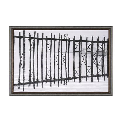 Mercana - U Bein Bridge by Mercana Studio a Hand Embellished Textured Framed Art Print Matted under Glass - 13930 view 1