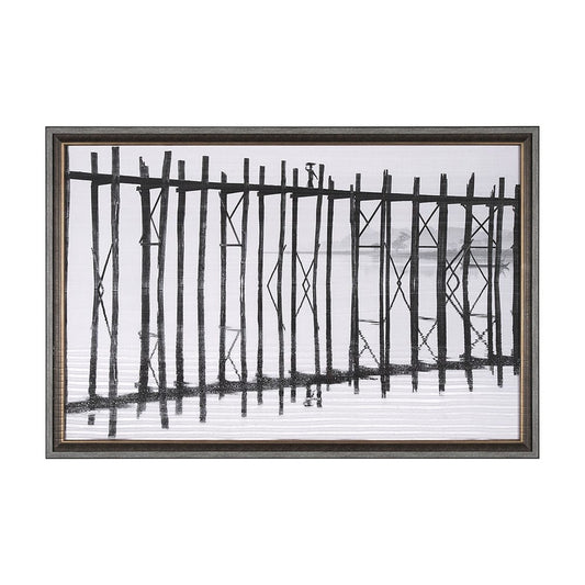 Mercana - U Bein Bridge by Mercana Studio a Hand Embellished Textured Framed Art Print Matted under Glass - 13930 view 1