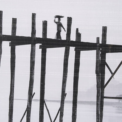 Mercana - U Bein Bridge by Mercana Studio a Hand Embellished Textured Framed Art Print Matted under Glass - 13930 view 8