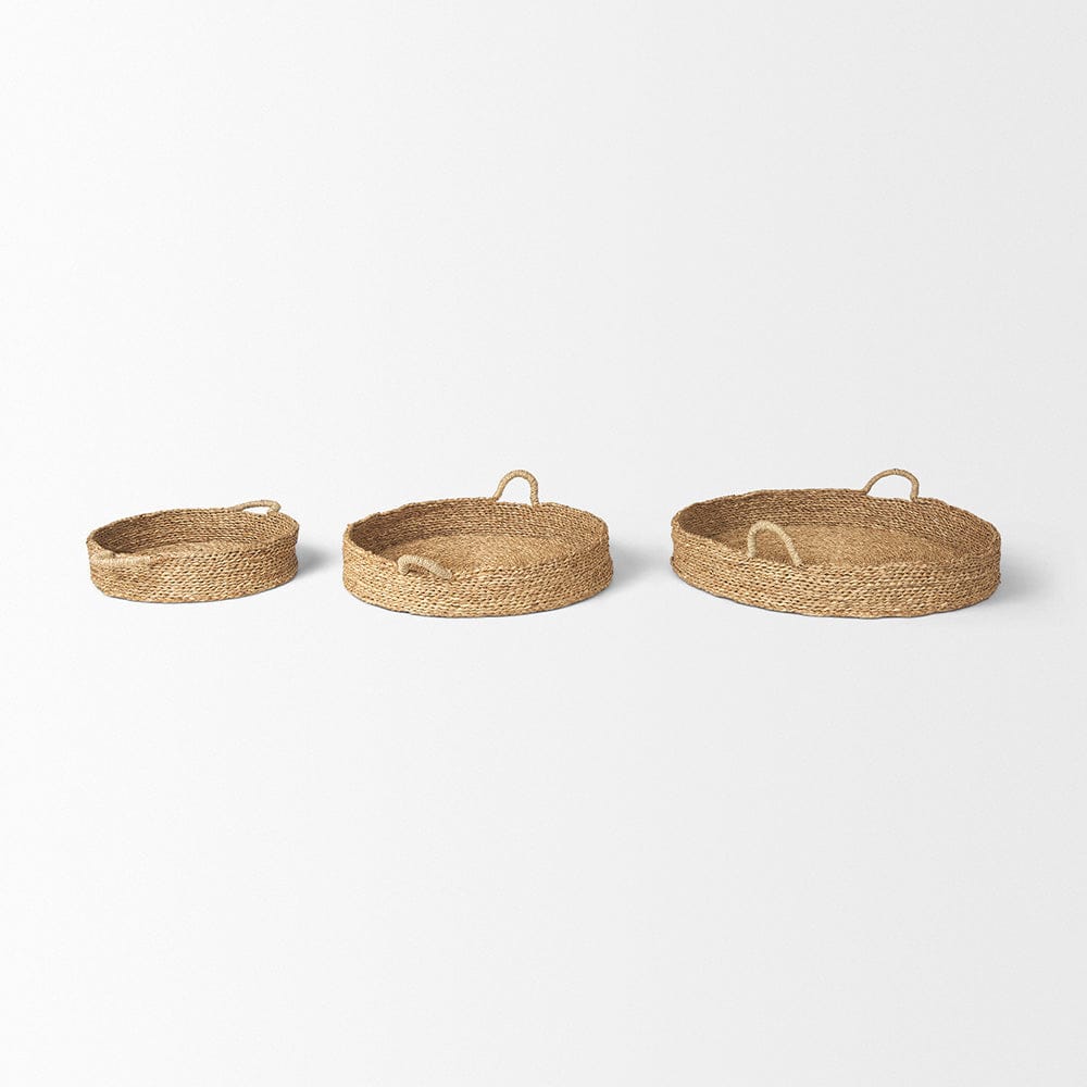 Mercana - Ulana Round Nesting Seagrass Trays w/ Loop Handles (Set of 3) - 70226 view 4