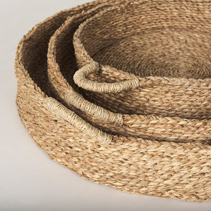 Mercana - Ulana Round Nesting Seagrass Trays w/ Loop Handles (Set of 3) - 70226 view 7