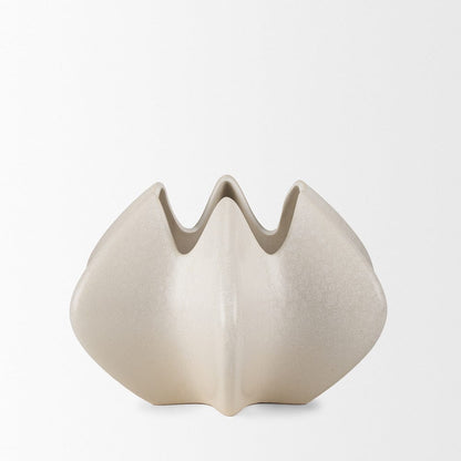 Mercana - Ulrich Sculptural Cream Glazed Ceramic Vase - 70975 view 3
