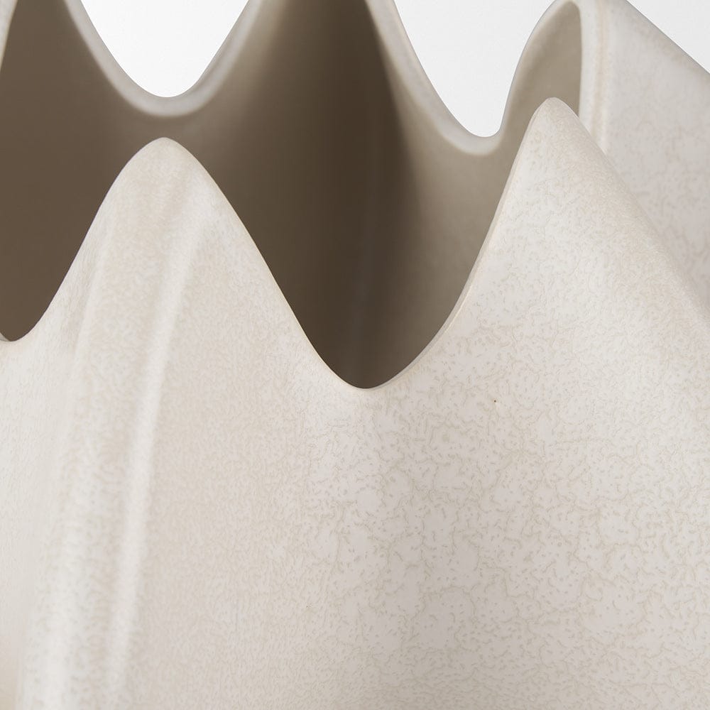Mercana - Ulrich Sculptural Cream Glazed Ceramic Vase - 70975 view 5
