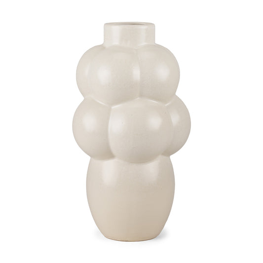 Mercana - Ulvi Cream Glazed Bubble Ceramic Vase - 70974 view 1