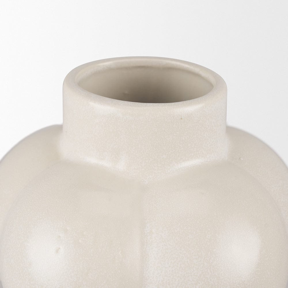 Mercana - Ulvi Cream Glazed Bubble Ceramic Vase - 70974 view 4