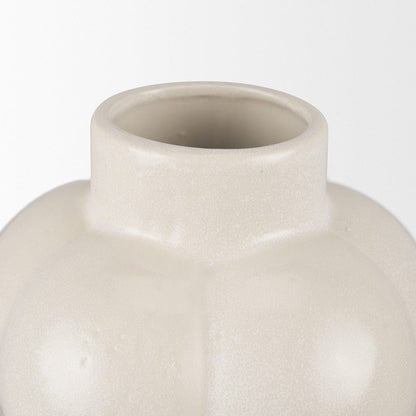 Mercana - Ulvi Cream Glazed Bubble Ceramic Vase - 70974 view 4