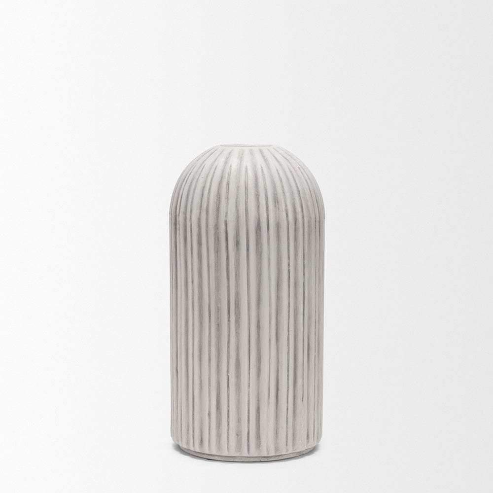 Mercana - Ummi Small Off White w/ Gray-Brown Antiquing Ceramic Floor Vase - 70997 view 2
