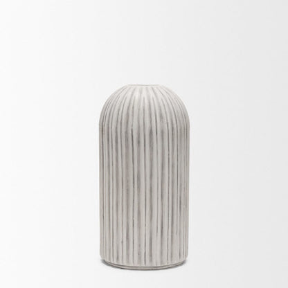 Mercana - Ummi Small Off White w/ Gray-Brown Antiquing Ceramic Floor Vase - 70997 view 2