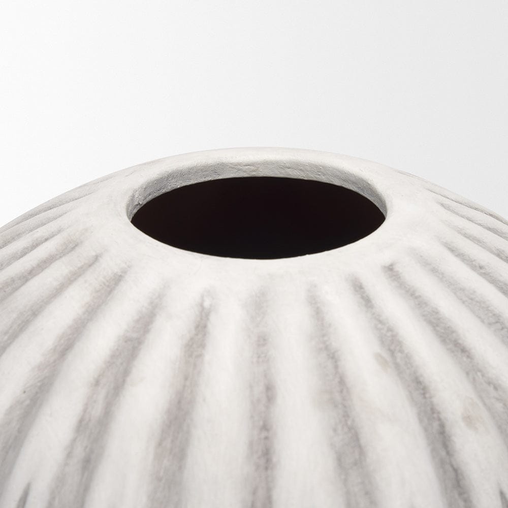 Mercana - Ummi Small Off White w/ Gray-Brown Antiquing Ceramic Floor Vase - 70997 view 3