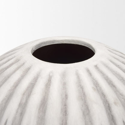 Mercana - Ummi Small Off White w/ Gray-Brown Antiquing Ceramic Floor Vase - 70997 view 3