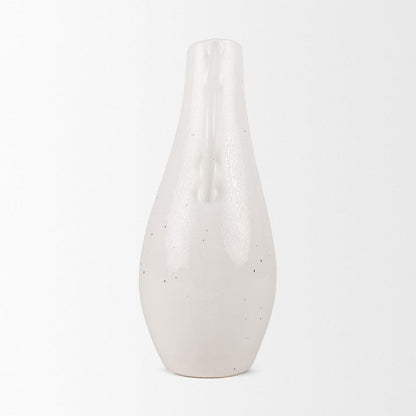 Mercana - Urvi Tall Off White Speckled Asymmetrical Ceramic Vase - 70985 view 3