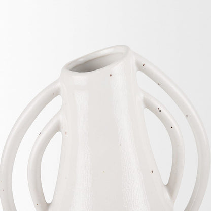 Mercana - Urvi Tall Off White Speckled Asymmetrical Ceramic Vase - 70985 view 5