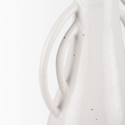 Mercana - Urvi Tall Off White Speckled Asymmetrical Ceramic Vase - 70985 view 6