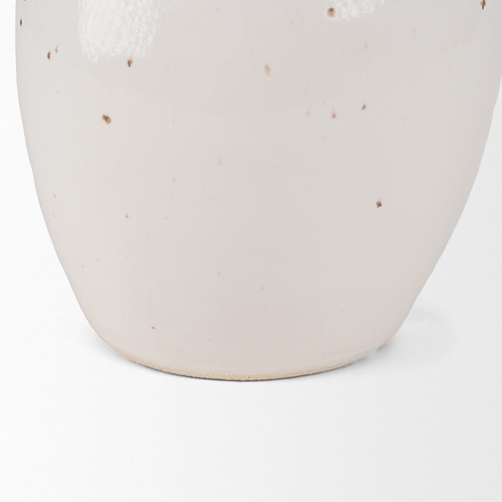 Mercana - Urvi Tall Off White Speckled Asymmetrical Ceramic Vase - 70985 view 7