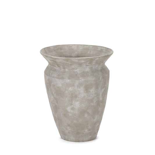 Mercana - Utari Short Gray Brown w/ White Detailing Ceramic Floor Vase - 70995 view 1