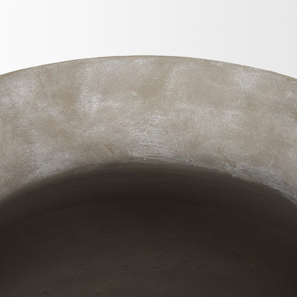 Mercana - Utari Short Gray Brown w/ White Detailing Ceramic Floor Vase - 70995 view 3