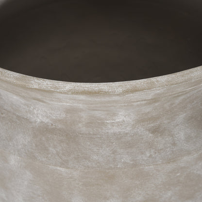 Mercana - Utari Short Gray Brown w/ White Detailing Ceramic Floor Vase - 70995 view 4