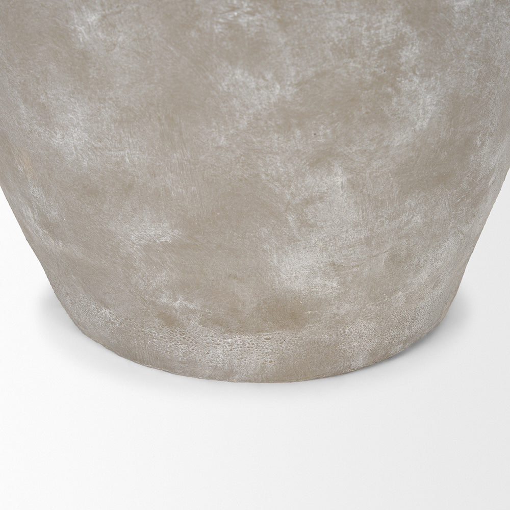 Mercana - Utari Short Gray Brown w/ White Detailing Ceramic Floor Vase - 70995 view 6