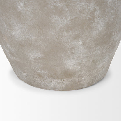 Mercana - Utari Short Gray Brown w/ White Detailing Ceramic Floor Vase - 70995 view 6