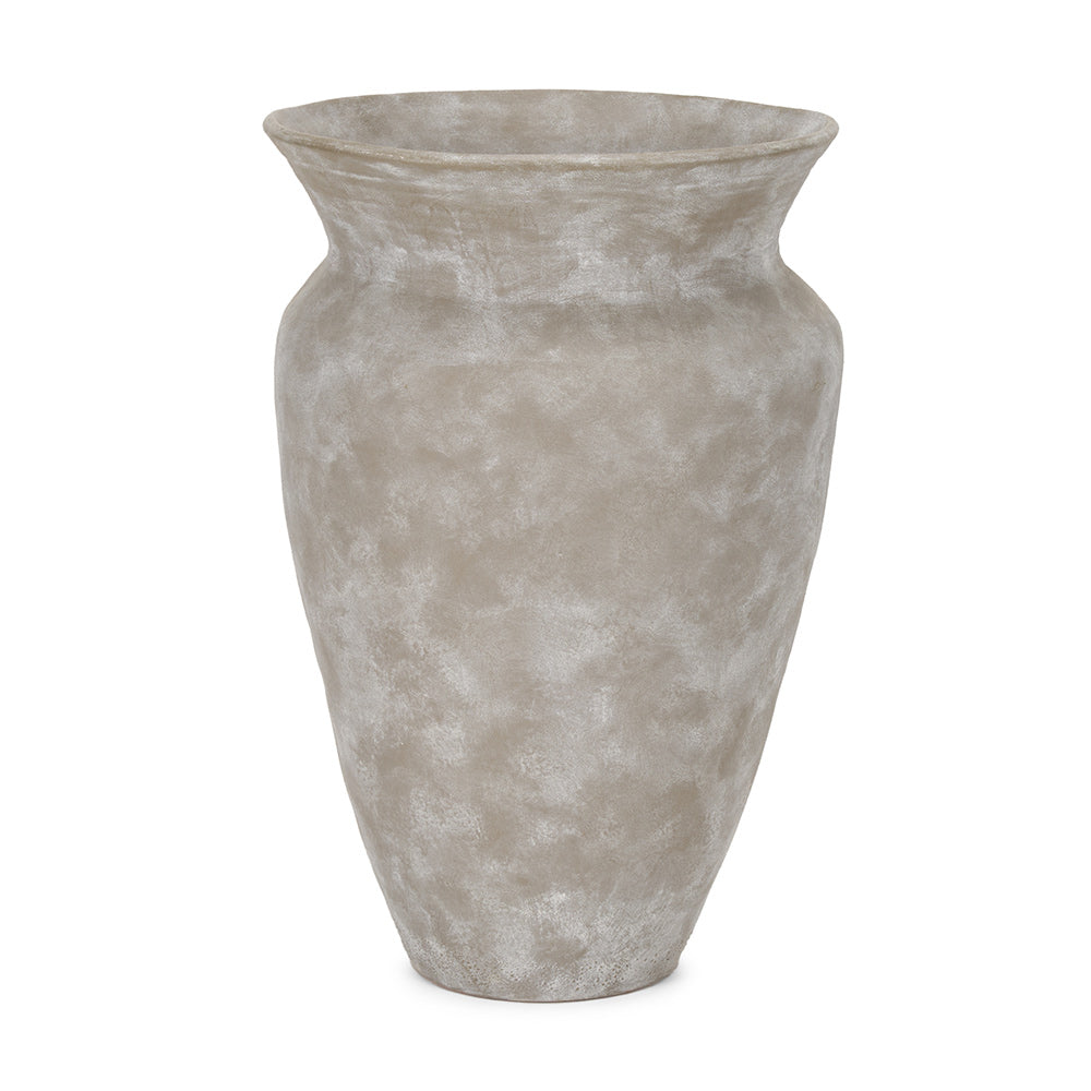 Mercana - Utari Tall Gray Brown w/ White Detailing Ceramic Floor Vase - 70996 view 1