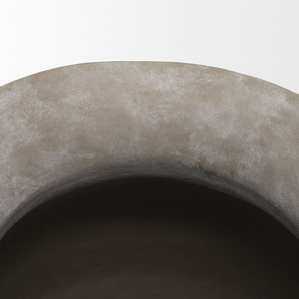 Mercana - Utari Tall Gray Brown w/ White Detailing Ceramic Floor Vase - 70996 view 3