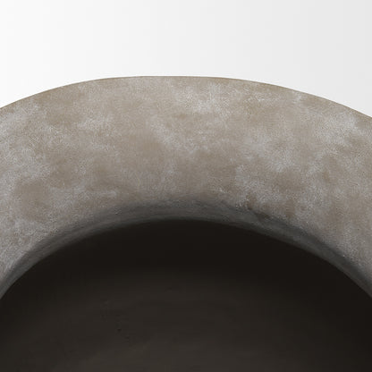 Mercana - Utari Tall Gray Brown w/ White Detailing Ceramic Floor Vase - 70996 view 3